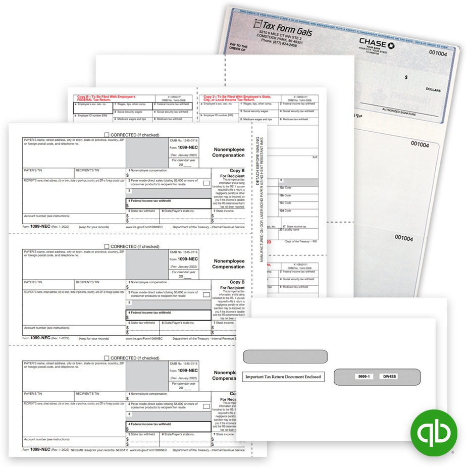 QuickBooks Forms Checks Intuit QuickBooks compatible tax forms and checks at discount prices - no coupon code needed - TaxFormGals.com